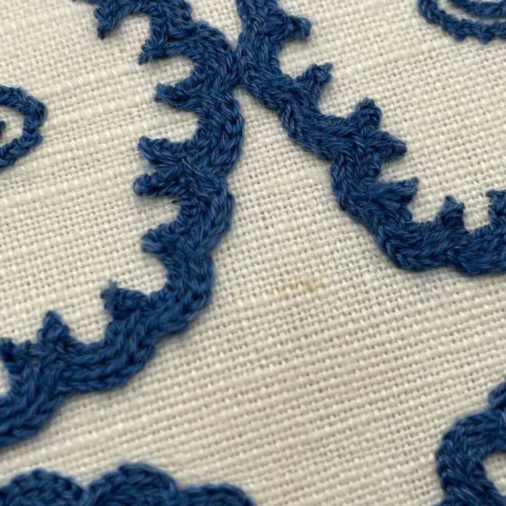 Decorative Cushion Embroidered Pillow Blue White Pattern Home Decor‎ Living Room